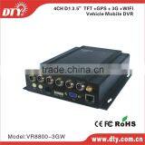 2015 Shenzhen DTY Manufacturer 4 ch Gps Tracking 3g Remote Vehicle Blackbox Dvr ,VR8800-3GW