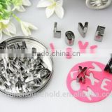100% Food Grade 26 pcs Alphabet Stainless steel Cookie Cutters