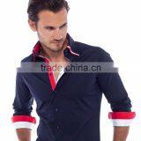 Beautiful Triple Collar Dark Blue Shirts for Men thumbnail-3