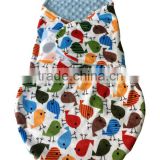 100% Polyester Hot Selling Cute Design Blue Minky Swaddle Blanket Wrap