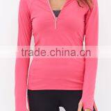 Great Performance Sportswear Wholesale Stretchable Fabric Ladies Running Plain Hoodie Jackets With Thumb Holes thumbnail-4