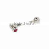 Custom Surgical Steel Gem Paved Barbell Hammer Shape Tongue Piercing thumbnail-2