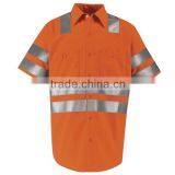 Fluorescent Orange Short Sleeve Hi-Visibility Work Shirt thumbnail-1