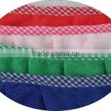 Solid Color Long and Waist Apron With Check Border Microfiber Bib Apron thumbnail-3