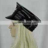 Leather Octagonal Cap Police Officer Hat Uniform Cap Party Caps thumbnail-5