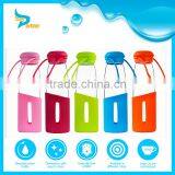 Cheap Logo Printed Green 500ml Glass Sport Water Bottle With Silicone Sleeve thumbnail-1