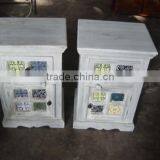 VINTAGE WOODEN BED SIDE CABINET