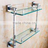 1202 Bathroom Accessory New A Square Double Glass Shelf Hotel Use Modern Kitchen thumbnail-5
