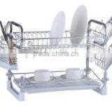 2 Tier Chrome Plating and Plastic Metal Dish Rack