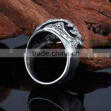 Mens Diamond/ Natural Ruby Skull Wedding Ring thumbnail-3