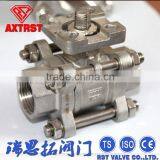 3PC High Pad SS Thread Float Ball Valve With Locking Handle thumbnail-1