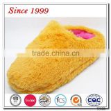 yellow nude super warm soft sole slippers for women