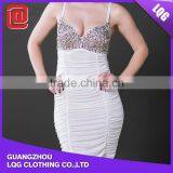Beautiful Bling White Cotton Backless Sexy Bodycon Dress thumbnail-3