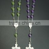 rosary,catholic heart beads rosary, catholic arcylic beaded rosary, Catholic cheap necklace rosary