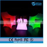 plastic rgb color change illuminated long cocktail table,party/wedding/salon led outdoor table