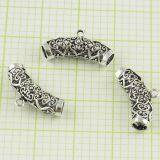 Hollow Oval Shape Long Tube Accessories 925 Silver Beads thumbnail-2
