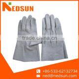 Full Cow Split Leather Safety Grey Gloves thumbnail-1