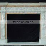 Carved Statues Type White Marble Fireplace thumbnail-1