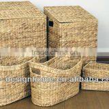 S/6 WATER HYACINTH HAMPER, STORAGE & TRAY thumbnail-1