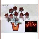 Hot Sale Solar Lighted Antique Wall Hanging Metal With Flower Design Wall Light for Outdoor Decoration thumbnail-1