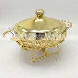 2L Glass Hot Food Warmer Round Silver Chafing Dish thumbnail-3