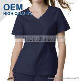 Poly Cotton Medical Scrub Suits With Fashion Y-Neck