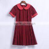 Summer Fancy Patterns Girls School Uniform Plaid Dress thumbnail-2