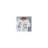 Women Wholesale Unicorn Embroidery Beaded White T-shirt thumbnail-2
