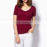 New Fashion of Blank t Shirt for Ladies, V-neck t Shirt thumbnail-1