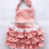 Baby Girls Pink Flamingo Romper Kids Ruffle Bubble thumbnail-3