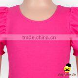 Summer Hot Pink Plain Kids Flutter Sleeve Infant Cotton Baby Girl Bodysuit One Piece Teenage Swimwear thumbnail-2