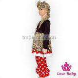 2017 New Design Stretchy Cotton Long Sleeve Top Match Ruffle Pant Set Leopard Fabric Easter Cloths Giggle Moon Remake Outfits thumbnail-3