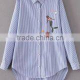 Runwaylover EY2369B 2017 Women Fashion Embroidery Stripe Blouse thumbnail-4