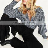 2017 Spring Womens Elegant Fancy Side Zip off Frilled Long Dress Pants thumbnail-5