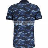 Fashion Tops Wear Men Regular Fit Blue Camouflage Polo Shirt With Button thumbnail-2