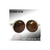 Fashion Women 316L Stainless Steel Cuff Links Back Embedded With Acrylic thumbnail-1