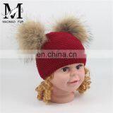 2017 Big Raccoon Fur Pom Pom Beanie Large Bobble Pompom Baby Hat thumbnail-6