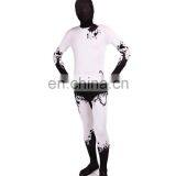 White & Black Lycra Spandex Zentai Costume Halloween Party Mask/Hood Open Face/Eyes/Full Hood thumbnail-3