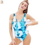 high waisted One-Piece pattern printed swimsuit women