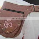 Leather om Design Waist Hip Belt Bag with Pockets pouch Utility Backpack funky hip hope fanny pack belt traveling bum party
