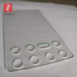 custom 11inch clear chemical strengthened tempered glass cut out holes and slots drilling 1.8mm cover glass