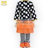 Baby Black White Dots Pumpkin Outfit Halloween Costumes For Kids Boutique Girl Clothing thumbnail-2