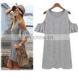 Large Plus Size Women's Clothing Thin Lotus Leaf Wholesale Classic Summer Dress Foreign Trade Off-the-shoulder Dresses thumbnail-2