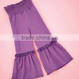 Hotsale Girls Ruffled Cheap Capri Pants Fashion Latest Capris Pant for Kids Pink Solid Pants With Tripple Ruffles Stretch Capris thumbnail-1