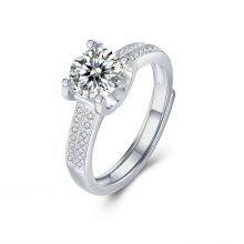 2021 Fashion Jewelry Competitive Price Clearity White D Color Moissanite 925 Sterling Silver Resign Rings For Engagement Party thumbnail-1