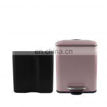 New Style Bathroom Trash Can Household Kitchen Steel Powder Coating Waste Bins Rectangle Pink High Quality Dustbin thumbnail-3