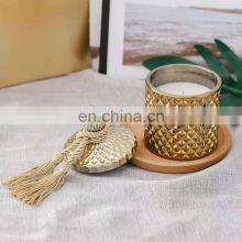 Wholesale Decorative Mongolian Yurt Shape Glass Jar Scented Candle Custom Aroma Soy Wax Crystal Candles thumbnail-3