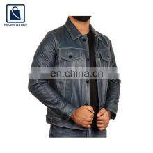 Contrast Matching Unique Design Fashion Designer Men Genuine Leather Jacket Manufacturer thumbnail-1