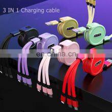 Universal Retractable 3 In1 Multi Usb Charging Cable Flexible Data Cable for Iphone/Type C/Android thumbnail-3