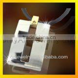 Square Cross Pendant Shiny Polished Titanium or Stainless Steel Pendant for Women or Men thumbnail-1